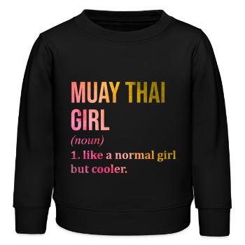 Muay Thai - Kinder Organic Sweatshirt Mini Changer von Stanley/Stella - Schwarz - Vorne - AI Model Kid Male (0cm)