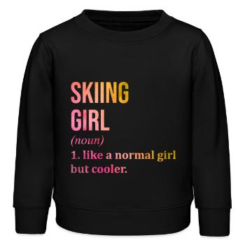 Ski - Kids Organic Sweatshirt by Stanley/Stella - black - Front - AI Model Kid Male (0cm)