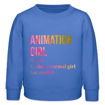 Animation - Kinder Organic Sweatshirt Mini Changer von Stanley/Stella - carolina Blue - Vorne - AI Model Kid Female (0cm)