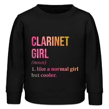 Klarinette - Kinder Organic Sweatshirt Mini Changer von Stanley/Stella - Schwarz - Vorne - AI Model Kid Male (0cm)