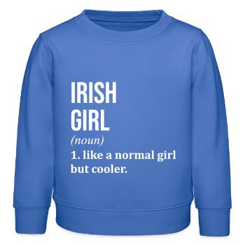 Irlande - Sweat enfant bio Stanley/Stella - carolina blue - Devant - AI Model Kid Female (0cm)