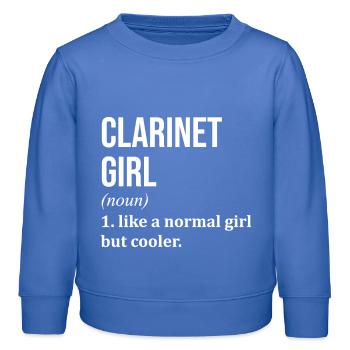 clarinette - Sweat enfant bio Stanley/Stella - carolina blue - Devant - AI Model Kid Female (0cm)