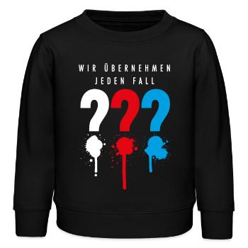 Die Drei ??? Wir übernehmen jeden Fall - Kinder Organic Sweatshirt Mini Changer von Stanley/Stella - Schwarz - Vorne - AI Model Kid Male (0cm)