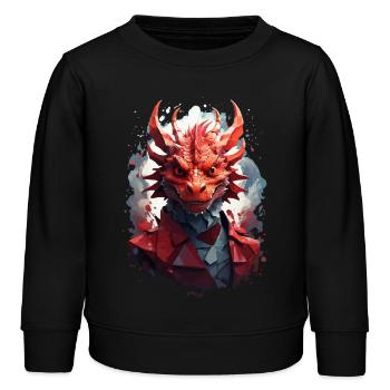Drache - Kinder Organic Sweatshirt Mini Changer von Stanley/Stella - Schwarz - Vorne - AI Model Kid Male (0cm)
