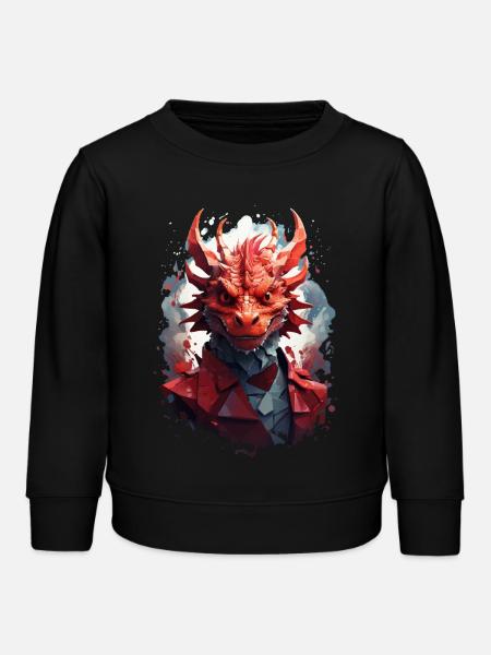 Drache - Kinder Organic Sweatshirt Mini Changer von Stanley/Stella - Schwarz