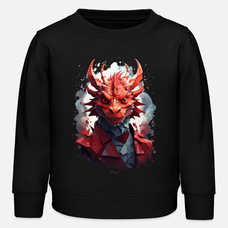 Drache - Kinder Organic Sweatshirt Mini Changer von Stanley/Stella - Schwarz