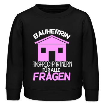 Bauherrin - Kinder Organic Sweatshirt Mini Changer von Stanley/Stella - Schwarz - Vorne - AI Model Kid Male (0cm)
