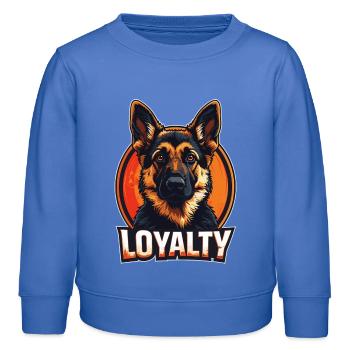 Loyauté – German Shepherd Design - Sweat enfant bio Stanley/Stella - carolina blue - Devant - AI Model Kid Female (0cm)