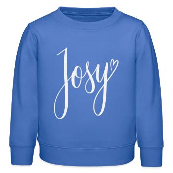 Josy Script Herz-Design - Kinder Organic Sweatshirt Mini Changer von Stanley/Stella - carolina Blue - Vorne - AI Model Kid Female (0cm)