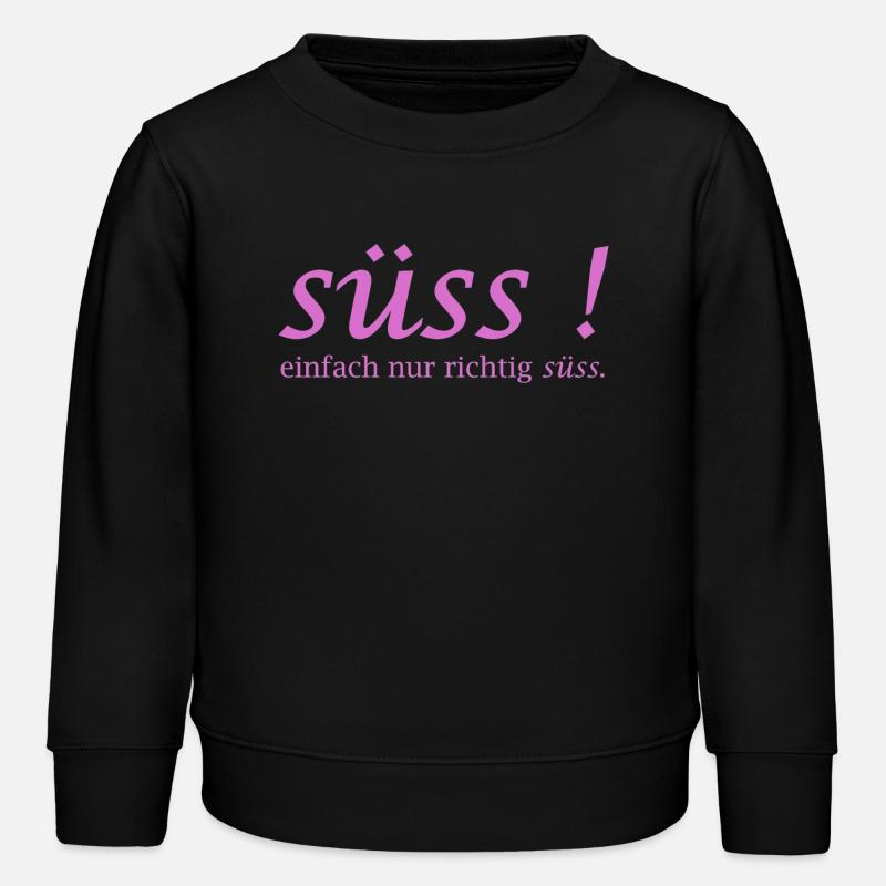 Süss! einfach nur richtig süss Schriftzug - Kinder Organic Sweatshirt Mini Changer von Stanley/Stella - Schwarz