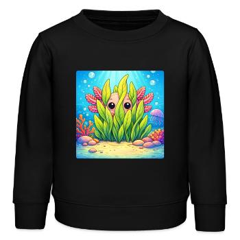Charme caché sous-marin - Sweat enfant bio Stanley/Stella - noir - Devant - AI Model Kid Male (0cm)