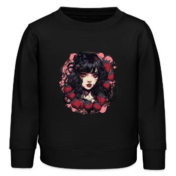 Emo Gothique Fraises Fille - Sweat enfant bio Stanley/Stella - noir - Devant - AI Model Kid Male (0cm)