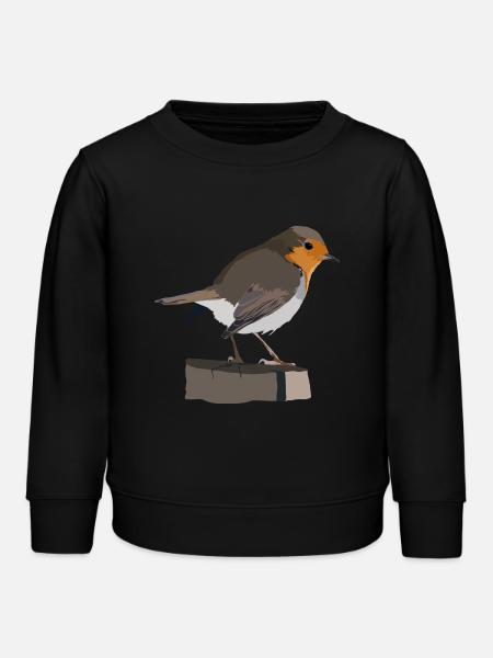 Rotkehlchen - Kinder Organic Sweatshirt Mini Changer von Stanley/Stella - Schwarz
