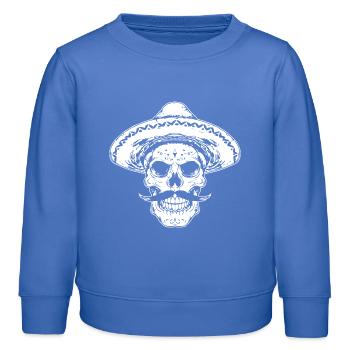 Crâne Mexicain Sombrero - Sweat enfant bio Stanley/Stella - carolina blue - Devant - AI Model Kid Female (0cm)