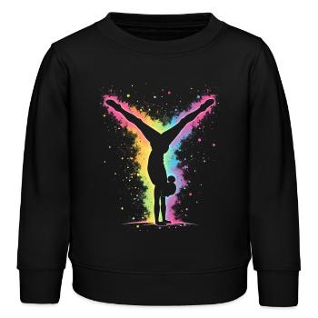 Gymnastik Herzschlag - Turnerin - Kinder Organic Sweatshirt Mini Changer von Stanley/Stella - Schwarz - Vorne - AI Model Kid Male (0cm)