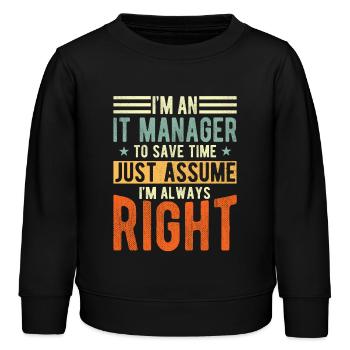 Responsable informatique - Sweat enfant bio Stanley/Stella - noir - Devant - AI Model Kid Male (0cm)