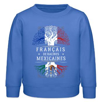 Racines Mexicaines - Sweat enfant bio Stanley/Stella - carolina blue - Devant - AI Model Kid Female (0cm)