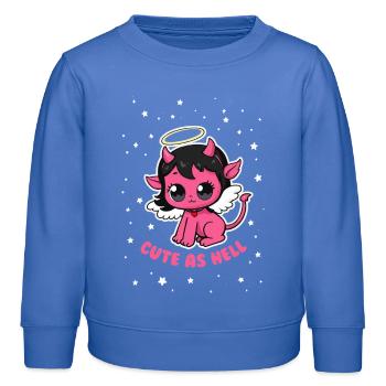 Cute as Hell - Kids Organic Sweatshirt by Stanley/Stella - carolina blue - Front - AI Model Kid Female (0cm)
