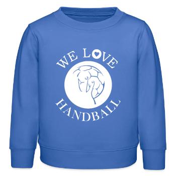 Nous aimons l’icône du handball icône logo illustration - Sweat enfant bio Stanley/Stella - carolina blue - Devant - AI Model Kid Female (0cm)