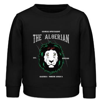 Le dessin du lion algérien – Proud Algeria - Sweat enfant bio Stanley/Stella - noir - Devant - AI Model Kid Male (0cm)