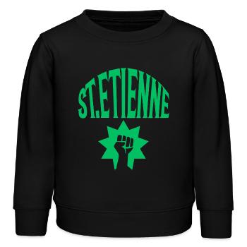 Saint-Étienne - Sweat enfant bio Stanley/Stella - noir - Devant - AI Model Kid Male (0cm)