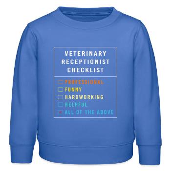 Vétérinaire, Réceptionniste, Vétérinaire, Secrétaire - Sweat enfant bio Stanley/Stella - carolina blue - Devant - AI Model Kid Female (0cm)