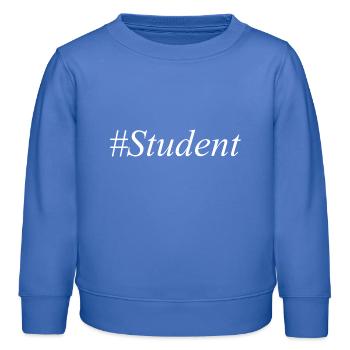 #Student Logo Blanc - Sweat enfant bio Stanley/Stella - carolina blue - Devant - AI Model Kid Female (0cm)