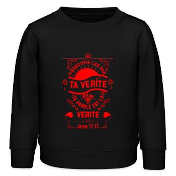 Jean 1717 ROUGE - Sweat enfant bio Stanley/Stella - noir - Devant - AI Model Kid Male (0cm)