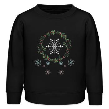 Flocons de neige - Sweat enfant bio Stanley/Stella - noir - Devant - AI Model Kid Male (0cm)
