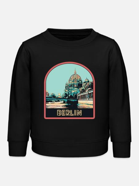 Illustration Historische Mitte Berlins - Kinder Organic Sweatshirt Mini Changer von Stanley/Stella - Schwarz