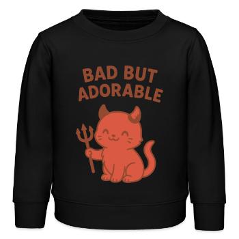 Böse, aber liebenswerte Teufelskatze - Kinder Organic Sweatshirt Mini Changer von Stanley/Stella - Schwarz - Vorne - AI Model Kid Male (0cm)