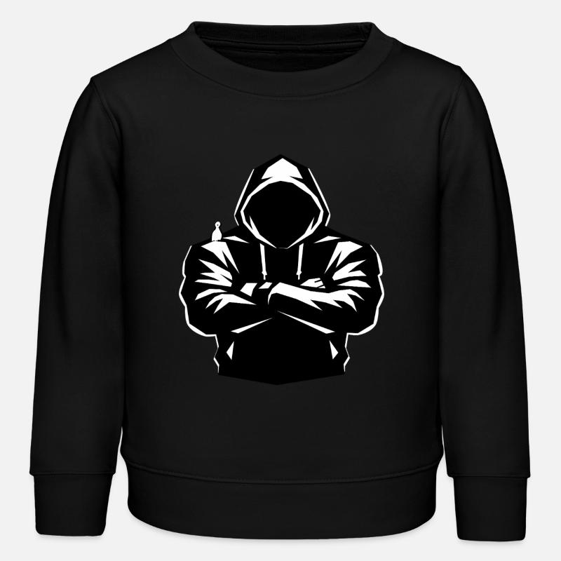 Silhouette à capuche et oiseau - Sweat enfant bio Stanley/Stella - noir