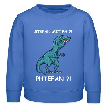 Blauer Dino mit Kick | Stefan - Kinder Organic Sweatshirt Mini Changer von Stanley/Stella - carolina Blue - Vorne - AI Model Kid Female (0cm)