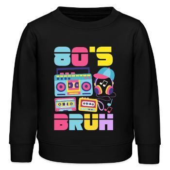 Retour rétro au design vintage des années 80 - Sweat enfant bio Stanley/Stella - noir - Devant - AI Model Kid Male (0cm)