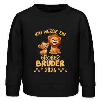 Ich Werde Ein Großer Bruder 2026 Löwen Mama Löwe - Kinder Organic Sweatshirt Mini Changer von Stanley/Stella - Schwarz - Vorne - AI Model Kid Male (0cm)