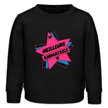 Animateur / Animatrice / Animator / Animador / No - Kinder Organic Sweatshirt Mini Changer von Stanley/Stella - Schwarz - Vorne - AI Model Kid Male (0cm)