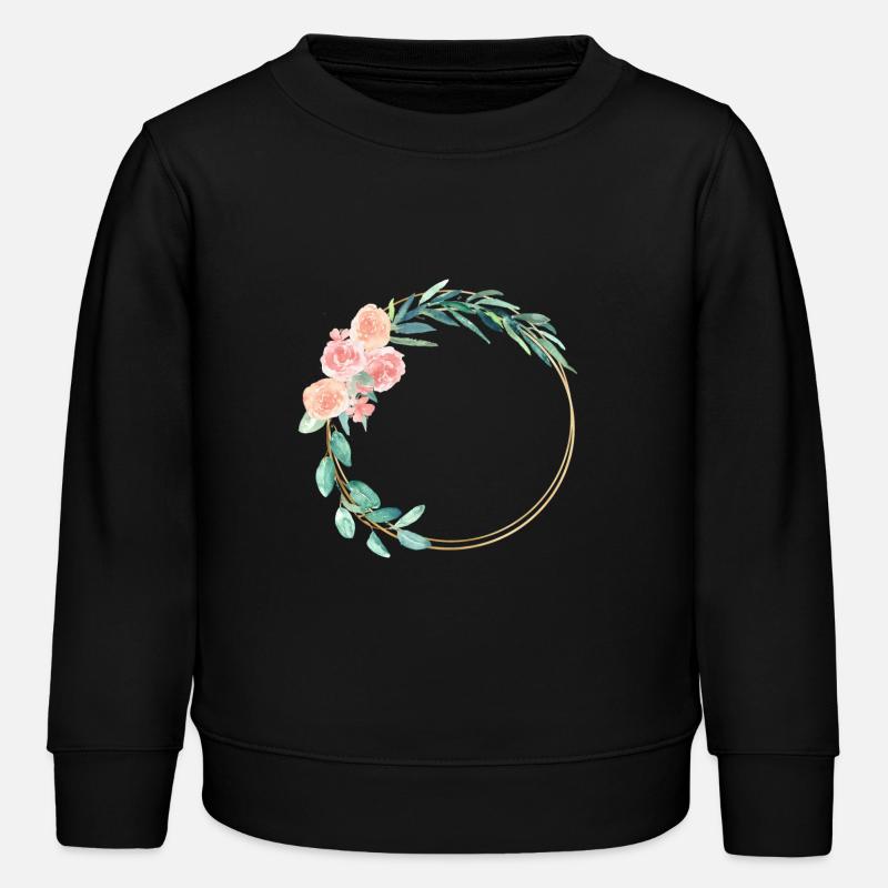 spring_wreath - Sweat enfant bio Stanley/Stella - noir