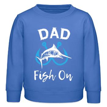 Dad Fish On Fishing - Kids Organic Sweatshirt by Stanley/Stella - carolina blue - Front - AI Model Kid Female (0cm)