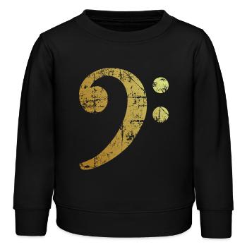 Bassschlüssel (Vintage Goldgelb) Bassisten Bass - Kinder Organic Sweatshirt Mini Changer von Stanley/Stella - Schwarz - Vorne - AI Model Kid Male (0cm)