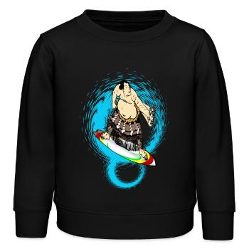 Surfeur de sumo - Sweat enfant bio Stanley/Stella - noir - Devant - AI Model Kid Male (0cm)