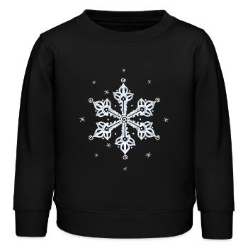 Schneeflocke Eiskristall - Kinder Organic Sweatshirt Mini Changer von Stanley/Stella - Schwarz - Vorne - AI Model Kid Male (0cm)