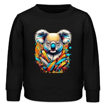 Koala - Kinder Organic Sweatshirt Mini Changer von Stanley/Stella - Schwarz - Vorne - AI Model Kid Male (0cm)