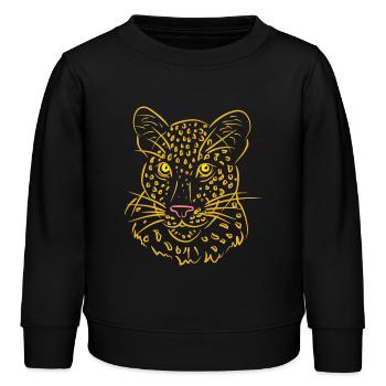 Leopard - Kinder Organic Sweatshirt Mini Changer von Stanley/Stella - Schwarz - Vorne - AI Model Kid Male (0cm)