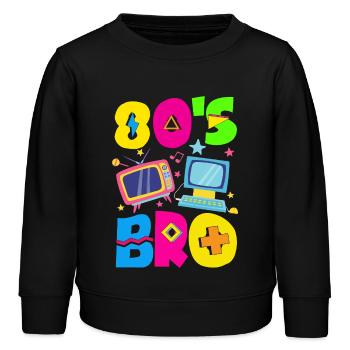 Retour rétro au design vintage des années 80 - Sweat enfant bio Stanley/Stella - noir - Devant - AI Model Kid Male (0cm)