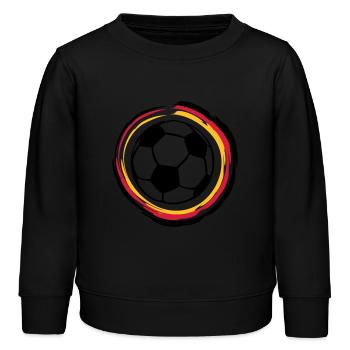 Fussball (Deutschland) - Kinder Organic Sweatshirt Mini Changer von Stanley/Stella - Schwarz - Vorne - AI Model Kid Male (0cm)