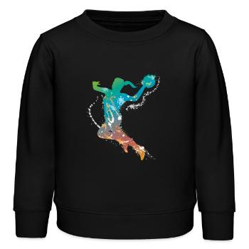 handball female de - Kinder Organic Sweatshirt Mini Changer von Stanley/Stella - Schwarz - Vorne - AI Model Kid Male (0cm)