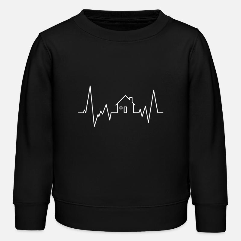 Bauherr Herzschlag Puls - Kinder Organic Sweatshirt Mini Changer von Stanley/Stella - Schwarz