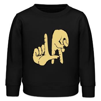 los_angeles_handzeichen_2 - Sweat enfant bio Stanley/Stella - noir - Devant - AI Model Kid Male (0cm)