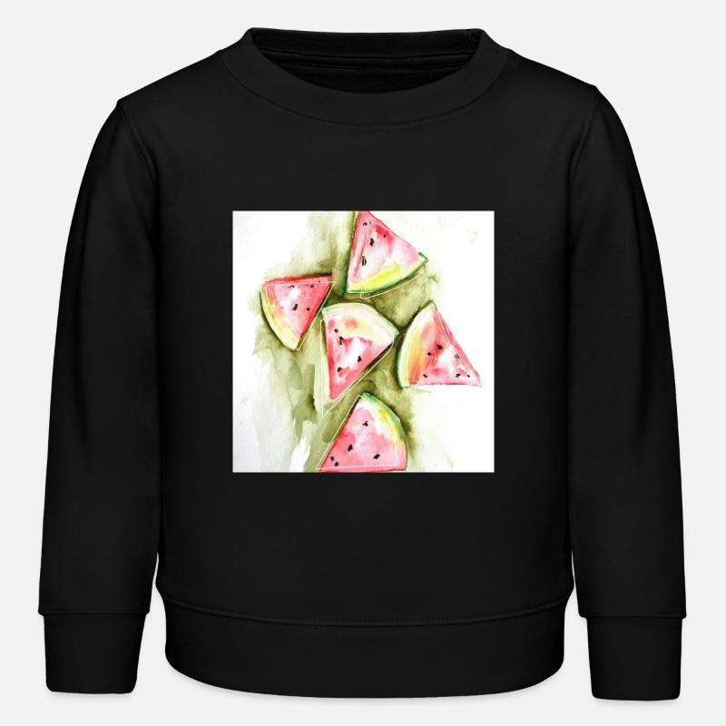 Wassermelonen - Kinder Organic Sweatshirt Mini Changer von Stanley/Stella - Schwarz