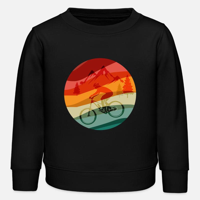 MTB Retro Design - Kinder Organic Sweatshirt Mini Changer von Stanley/Stella - Schwarz
